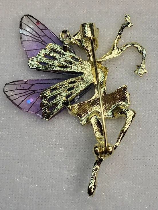 New Exquisite Dancing Rhinestone Fairy Brooch / Pin - Picture 2 of 3